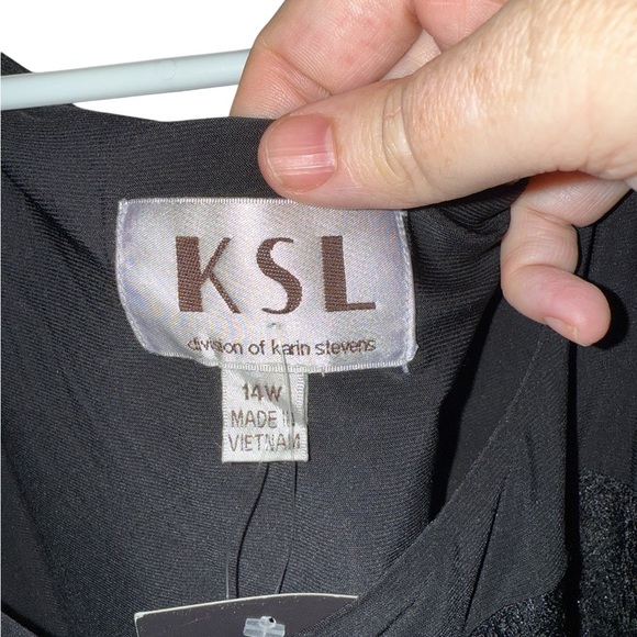 NWT KSL by Karin Stevens Black Lace Overlay Dress – Size 14W - Picture 4 of 14